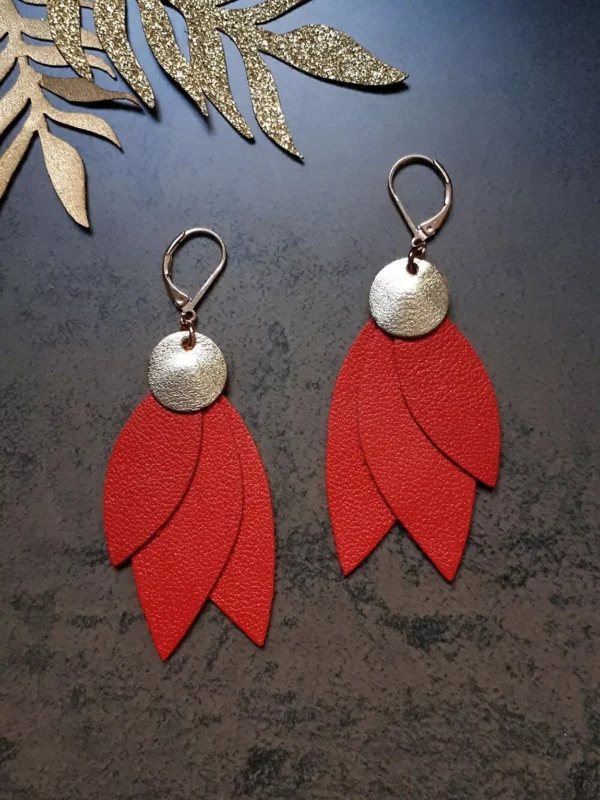 Boucles d'oreilles CELESTE Rouges