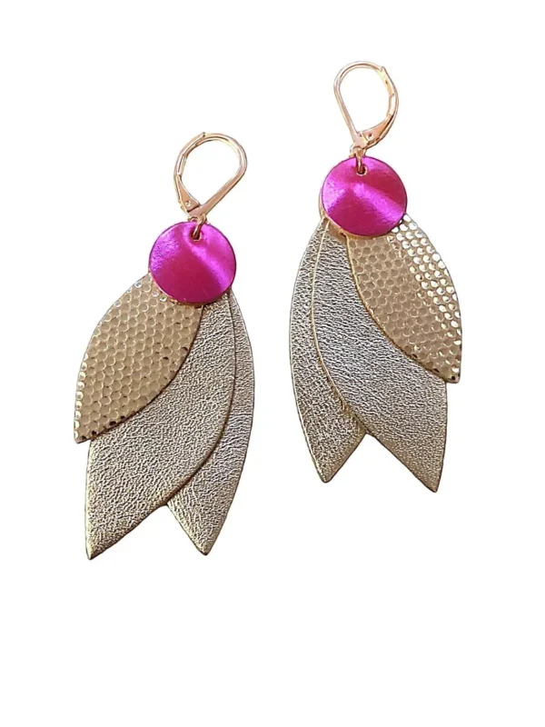 Boucles d'oreilles CELESTE Fuchsia – Image 2